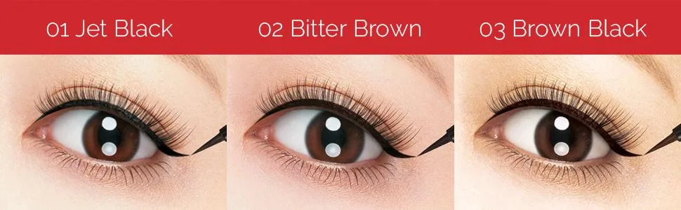 KissMe Heroine Make Smooth Liquid Eyeliner Super Keep Waterproof #01 Super Black  0.014 fl oz (0.4 ml) - colors