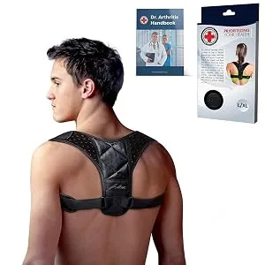 Doctor Arthritis Posture Corrector & Handbook Small Black 1 Corrector - Posture corrector,back brace,back brace for men,back brace for women,back pain,spine support