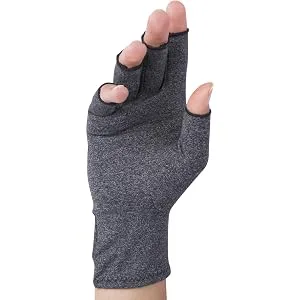 Doctor Arthritis Cotton Open-Finger Arthritis Gloves & Handbook X-Small Grey 1 Pair - Compression Arthritis Gloves