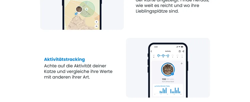 Tractive Cat Mini GPS Tracker for Cats |Market leader |Live location |Position course |Health warnings |Activity tracking |Collar included brown - product information 2