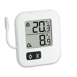 TFA Dostmann Digital Max-Min Thermometer two temperatures measurable L 57 x W 13 (33) x H 69 mm White - moxx digitales thermometer mit kabelfühler tfa dostmann