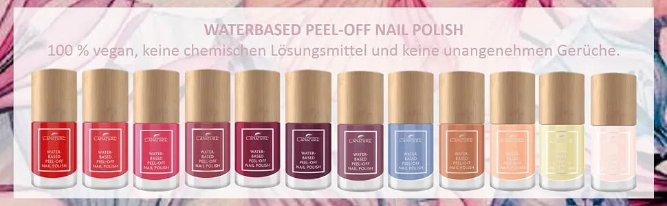 LaNature water-based nail polish - VEGAN - Waterbased Peel-Off Nail Polish - Top Coat Transparent 10 ml - Serie