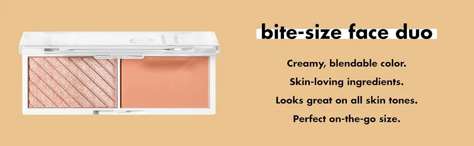 E.L.F. Bite-Size Face Duo Pomegranate 0.16 oz (4.6 g) - Bite-Size Face Duo