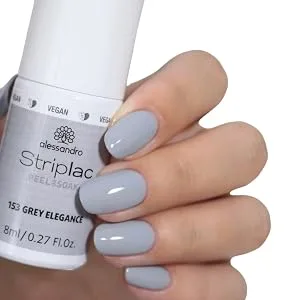 alessandro Striplac Peel or Soak -VEGAN- GREY ELEGANCE - LED nail polish in grey - For perfect nails in 15 minutes 8 ml - alessandro Striplac Peel or Soak