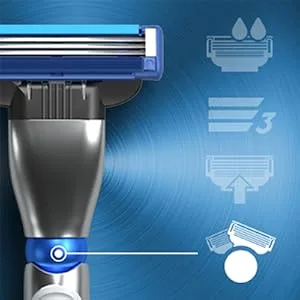 Gillette Mach3 Turbo 3D Razor Men with Improved Moisture Strips Razor + 1 Razor Blades Old - 3D-Griff