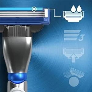 Gillette Mach3 Turbo 3D Razor Men with Improved Moisture Strips Razor + 1 Razor Blades Old - Mega-Feuchtigkeitsstreifen