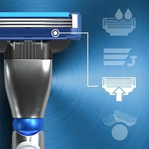 Gillette Mach3 Turbo 3D Razor Men with Improved Moisture Strips Razor + 1 Razor Blades Old - Mikrolamellen