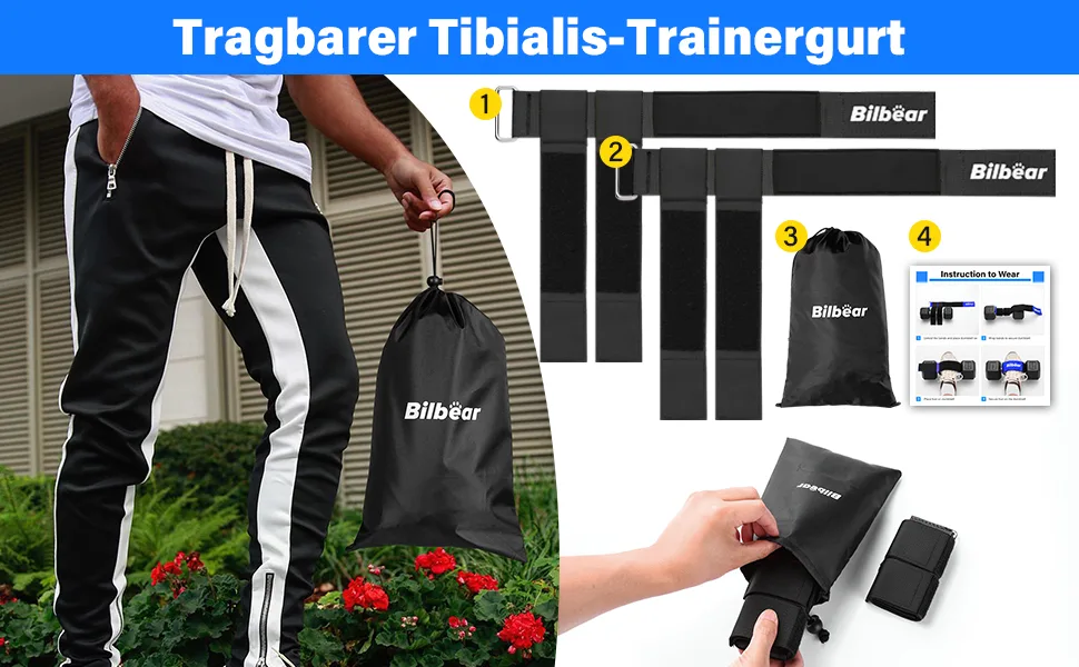 2Stk Tibialis trainer for leg strength training adjustable dumbbell foot attachment for lifting lifting dumbbell weight ankle straps for leg lifting exercises black - product information 6
