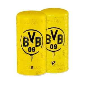 Borussia Dortmund BVB breakfast board (Knifte) - BVB-Salz- und Pfefferstreuer Gelbe Wand (2er-Set)