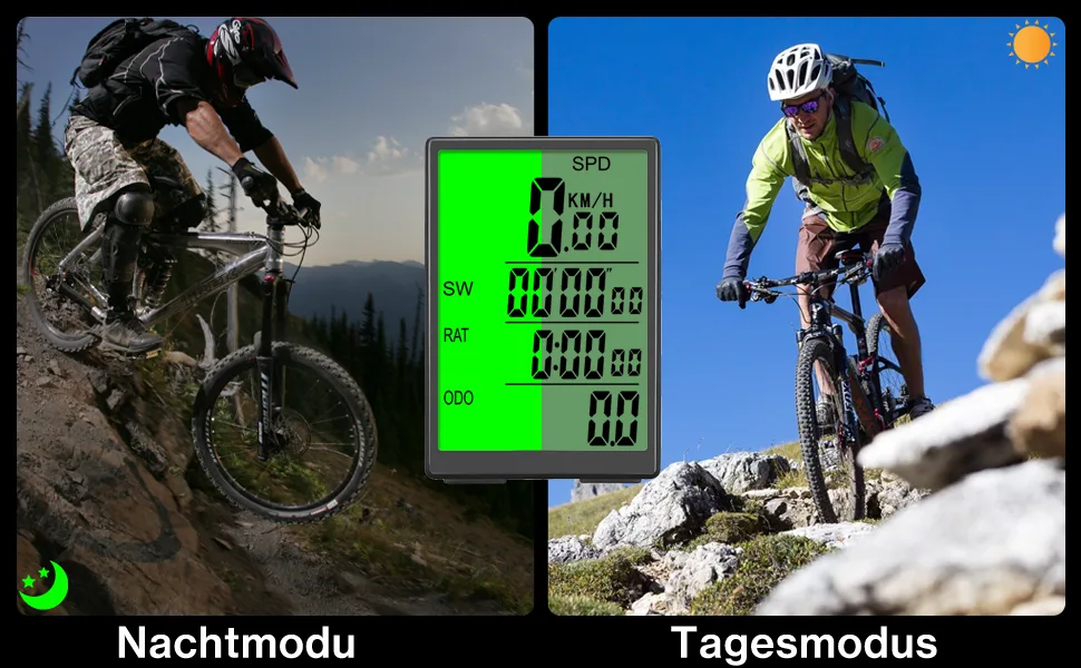 Bicycle computer wirelessly with 31 functions 3.0 inch multifunction bicycle speedometer IP65 waterproof bicycle tacho wireless automatic waking bicycle speedometer mileage meter bicycle axis children - Fahrradcomputer Kabellos