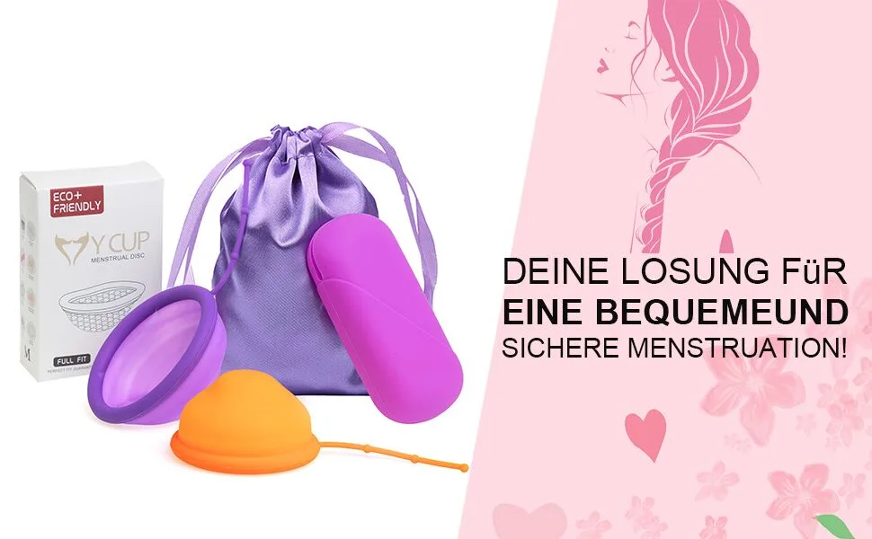 Reusable periodic disc sustainable menstrual disc as an alternative to tampons and menstrual cup with two sizes and storage bags - product information 1