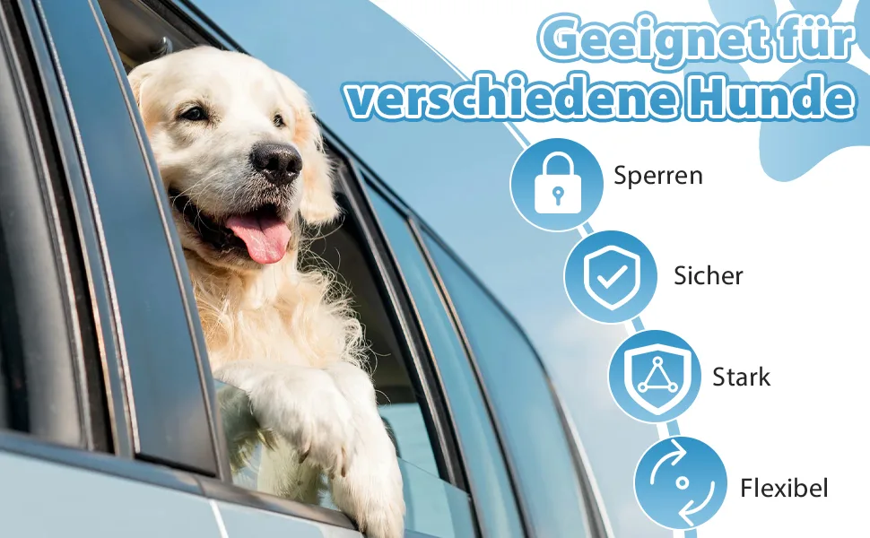 Adjustable string belt dog car headrest safety harness Dog dog seat belt dogs clasp strap with elastic for small dogs medium-sized puppy blue (blue) - Anschnallgurt Hund Auto