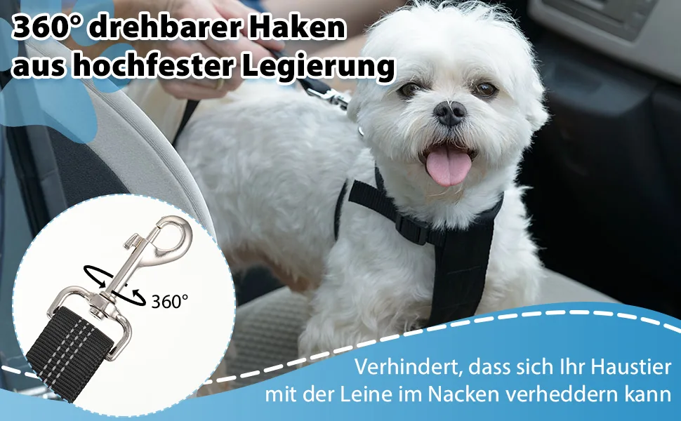 Adjustable string belt dog car headrest safety crockery dog dog seat belt dogs clasp strap with elastic for small dogs medium-sized puppy red (red) - Anschnallgurt Hund Auto