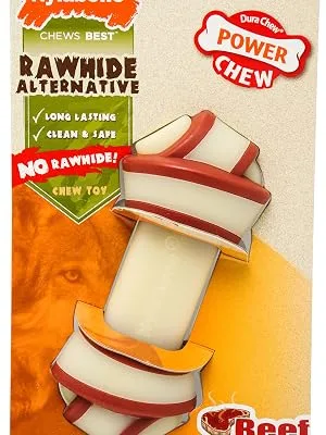 Nylabone 984102EU Rawhide alternative knotted bone beef flavour for large dogs (up to 23 kg) LL - (up to 23 kg) - 984101