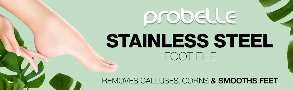 Probelle Pedicure Foot File 1 Count - Stainless steel foot file remove callus corns smooth feet callused skin heal heel
