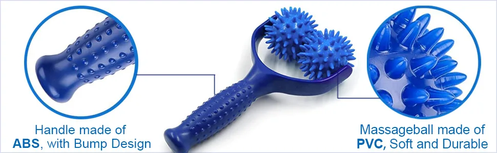 Massage balls Massage Roller massage roller with handle and nubs self -massage roller massager fascia ball for back legs feet hands muscle pain - massageroller mit griff massageroller rücken