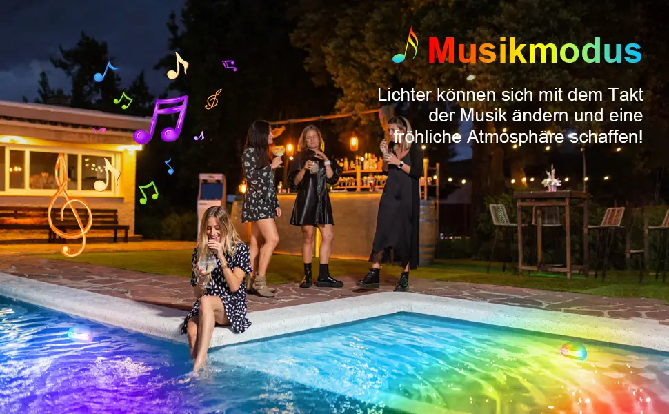 WiFi Intelligence RGB+IC 15W LED POOL LITTIES UNDING LIMITS MUSIC MODUS TIMING Function works with Google Home Assistant/Alexa DC5V IP68 Pool lighting with 5m cable Blue - LED Pool Lichter