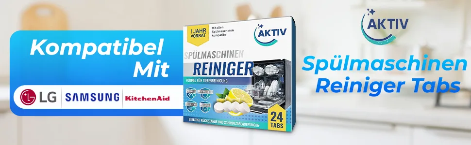 Active 24x dishwasher cleaner tabs extra strong against smell & lime |Dishwasher cleaner with formula for deep cleaning |Hygiene cleaning 1 year stock - Spülmaschinenreiniger