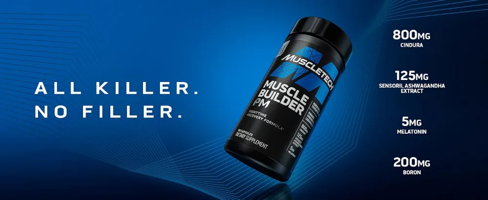 Muscletech Muscle Builder PM Nighttime Recovery Formula - 90 Capsules - Functional Benefits