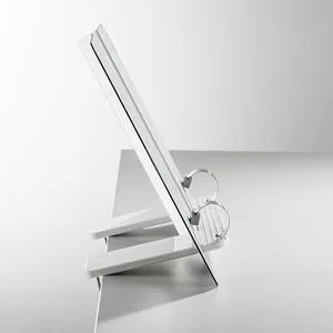 moll design bookend children's desk accessory foldable and timeless bookend with integrated clips silver - Klammeraffen
