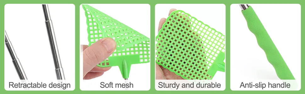 SCBOY 6 Pieces Colorful Mixed Fly Swatter Extendable Plastic Fly Swatter for Flies Mosquitoes and Insects - cangyingpai 6