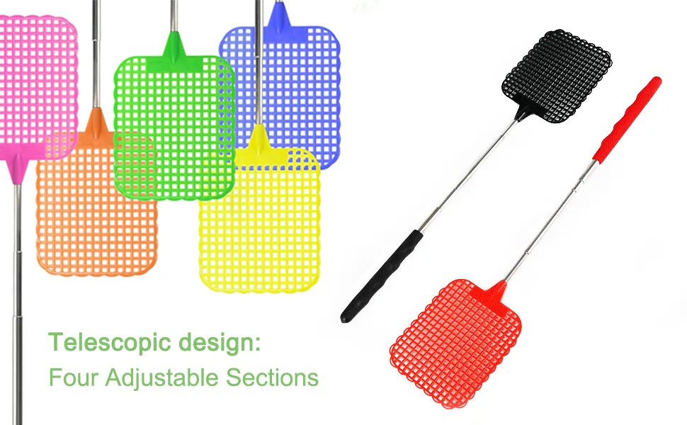 SCBOY 6 Pieces Colorful Mixed Fly Swatter Extendable Plastic Fly Swatter for Flies Mosquitoes and Insects - cangyingpai 6