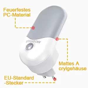 Stanbow 2 night light socket with twilight sensor night light with motion detector LED night lamp children for children's room stairs gear bedroom kitchen bathroom warm white - bewegungsmelder steckdose