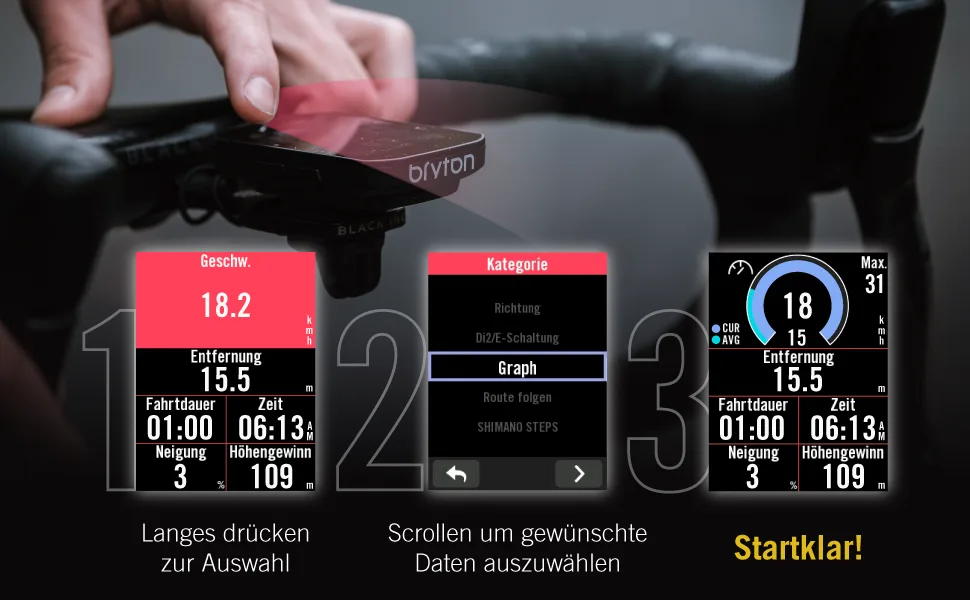 Bryton Rider S500 2.4 "Color touchscreen GPS bicycle computer with offline-EU card and navigation compatible with e-bikes Shimano Steps and Ant+ Lev S500 (Device only) - DES500-2