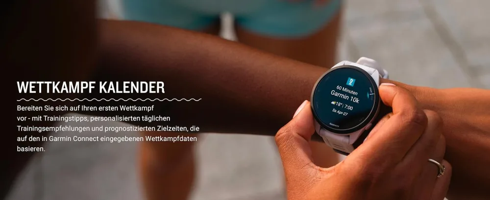Garmin Forerunner 165 light GPS Smartwatch to run with amoled touchscreen training recommendations health data smart functions slate gray - Wettkampf