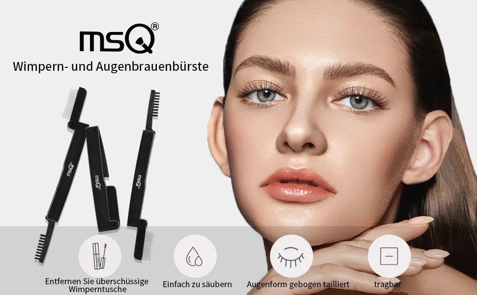MSQ Foldable Eyelash Comb Eye Lash Separator Tool Eyelash Eyebrow Mascara Brush Eyelash Comb Makeup Brush - product information 1
