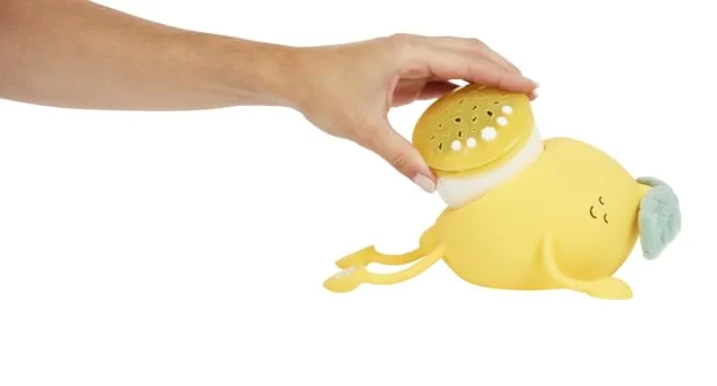 Badabull projection night light made of soft silicone basile - 5 lullied songs & 2 white noises - Automatic shutdown (30 min.) - Battery - Badabulle Nachtlicht Basile