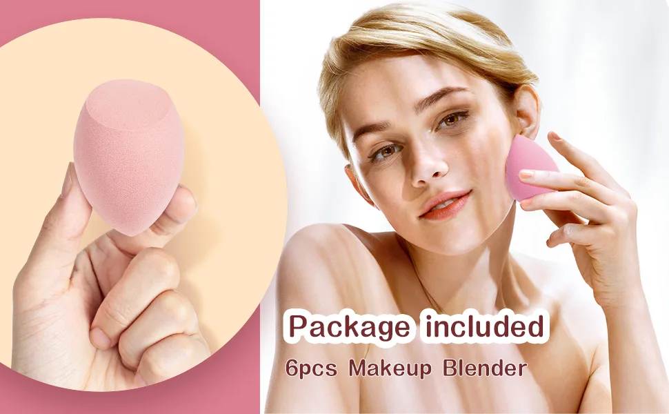 Aiqinu 6 pieces make -up sponge foundation beauty blender makeup sponge set beauty sponge for liquid foundation powder foundation puff cosmetics tools - product information 3