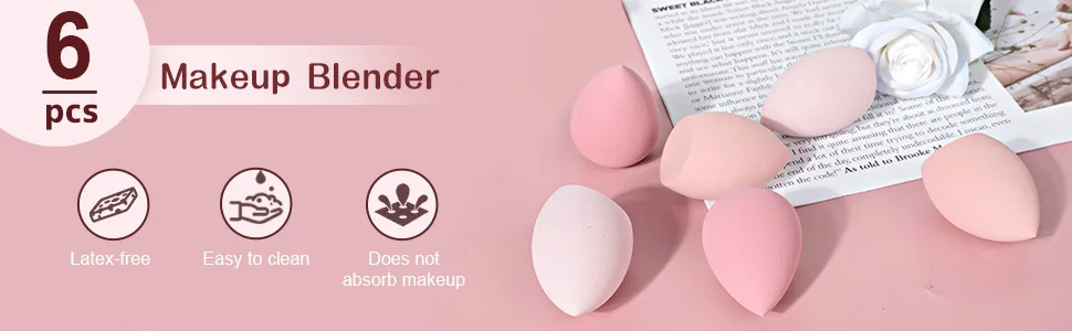 Aiqinu 6 pieces make -up sponge foundation beauty blender makeup sponge set beauty sponge for liquid foundation powder foundation puff cosmetics tools - product information 7