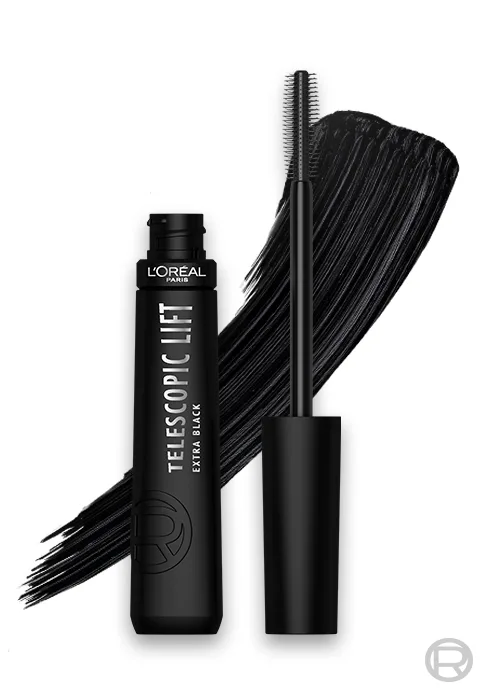 L'Or al Paris Mascara mascara for extra definition and extra volume with panoramic brush and panorama effect volume million lashes black (black) 1 x 10.5 ml - Telescopic Lift