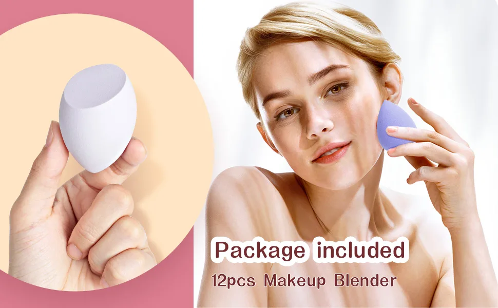 Aiqinu 12 pieces make -up sponge foundation beauty blender makeup sponge set beauty sponge for liquid foundation powder foundation puff cosmetics tools - product information 3