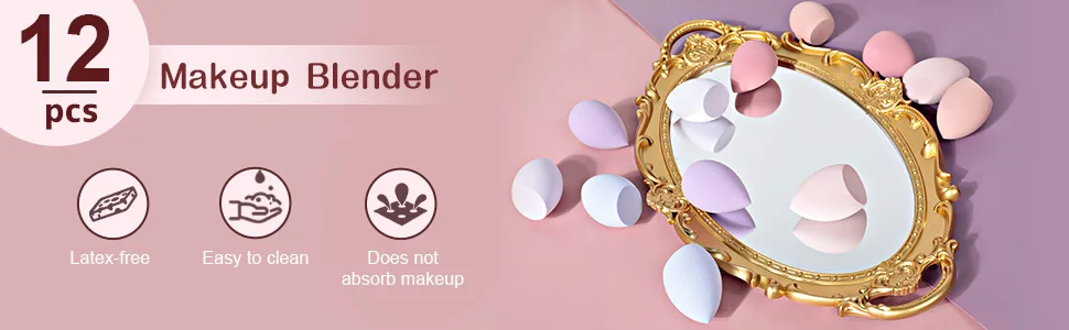 Aiqinu 12 pieces make -up sponge foundation beauty blender makeup sponge set beauty sponge for liquid foundation powder foundation puff cosmetics tools - product information 7