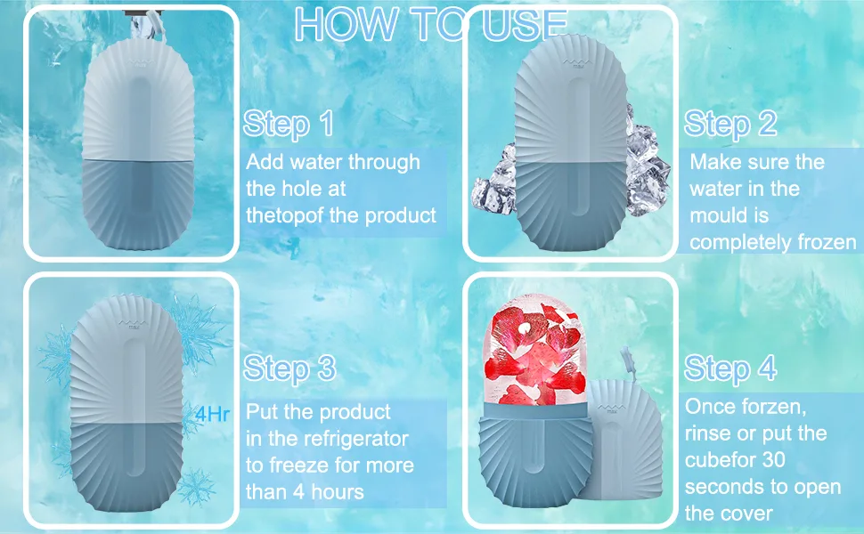 Roseflower Ice Face Roller Ice Roller Face Ice Roller Face Ice Facial Roller Ice Roller For Face and Eyes Silicone Reusable Facial Ice Roller Ice Cube For Face Massage Set-2-85 - product information 3