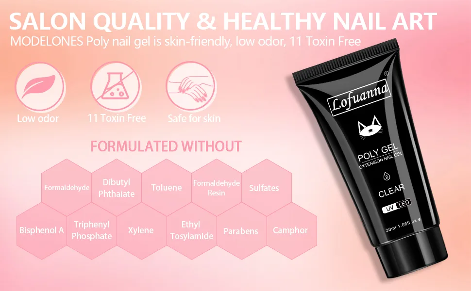 Poly nail gel set poly gel nail kit poly gel starter kit with manicure tools poly nail gel set gel nails make yourself at home kit 2 - 2 Stück