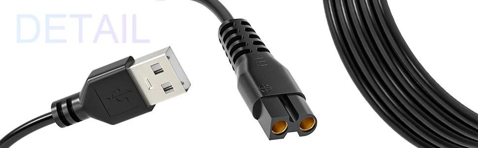 PChero 5V USB Shaver Charging Cable Charger Power Cord Compatible with Meridian Trimmer - 5v Rasierer Ladekabel