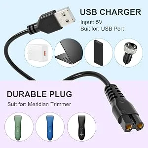 PChero 5V USB Shaver Charging Cable Charger Power Cord Compatible with Meridian Trimmer - rasierer netzkabel