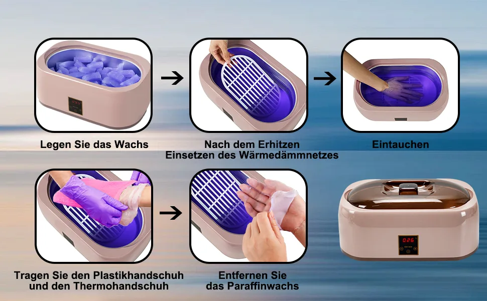 JOJOCOSMO paraffin Bath - Versatile Paraffin Wax Bath for Hands and Feet Includes Paraffin Wax for Paraffin Bath Enhanced With Hand Technology - Paraffinbäder