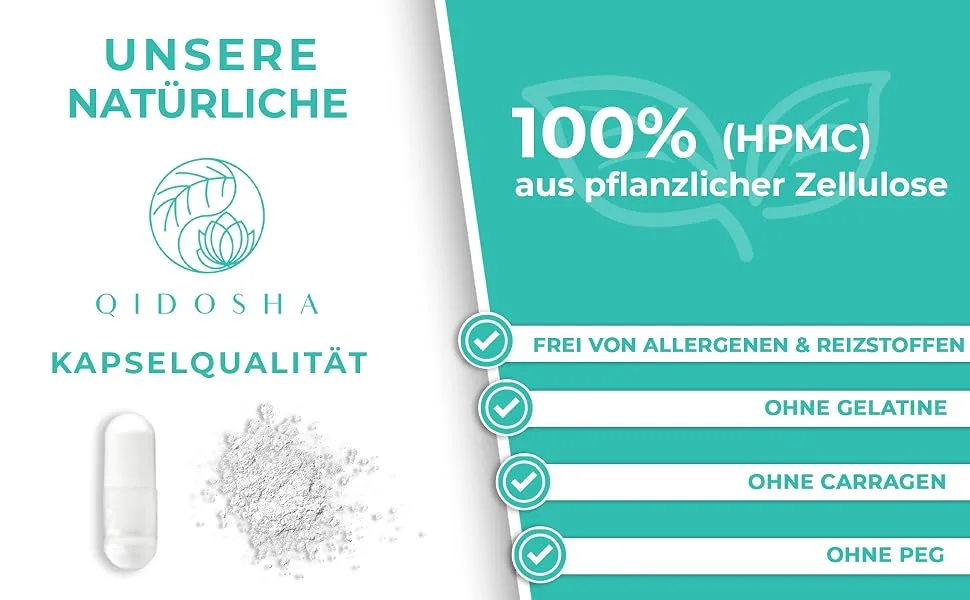 QIDOSHA Cholin Bitartrate capsules highly dose 180 capsules in pharmacists full 630mg choline bitartrate per capsule vegan laboratory test German production - Cholin Bitartrat Kapseln
