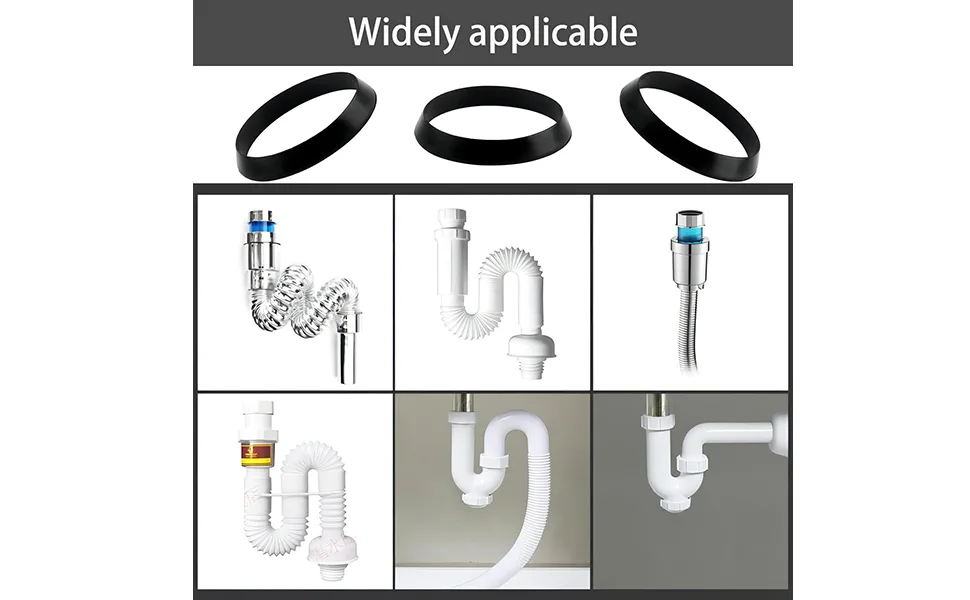 Qrity 6 pieces seal for drain pipe rubber seal rubber wedge seal seals for siphon 32MM sealing ring-32mm - Gummi Keildichtung