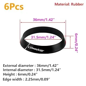 Qrity 6 pieces seal for drain pipe rubber seal rubber wedge seal seals for siphon 32MM sealing ring-32mm - Gummi Keildichtung
