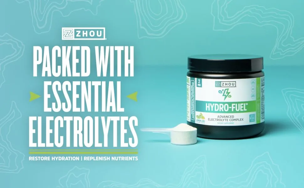Zhou Nutrition Hydro-Fuel Advanced Electrolyte Complex Lemon Lime 6.1 oz (174 g) - Packed with essential electrolytes