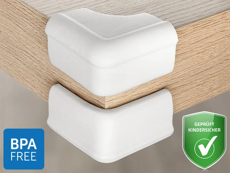 Reer corner protector soft 4 pieces bite-proof tested for harmful substances white - Langlebig und unbedenklich