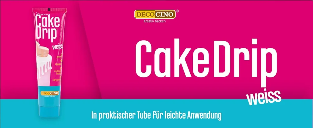 Decocino cake drip white - chocolate taste - directly ready for use - back decoration for cakes cakes muffins cupcakes cake melts white - decocino