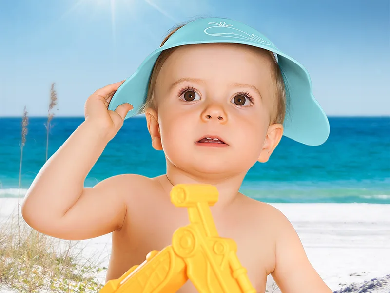 Reer MyHappyBath Cap Shampoo Protection protects your child from tears when washing hair continuously adjustable blue 40-55 cm head circumference - Multifunktional