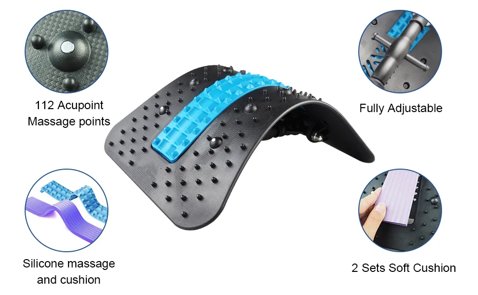 Astralgrip back massage device with a massage point multi-stage back massage device back stretcher for the upper and lower lumbar spine in the event of herniated disc scoliosis sciatica - Back Massager