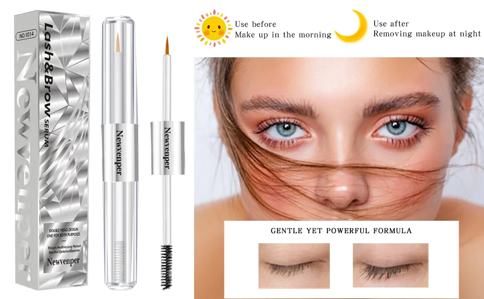 Eyelash serum eyelash safe and effective formula-eye brewerum with two different brushes for eyelash thickness longer corrugated 60 ml 60ml - lash serum 2